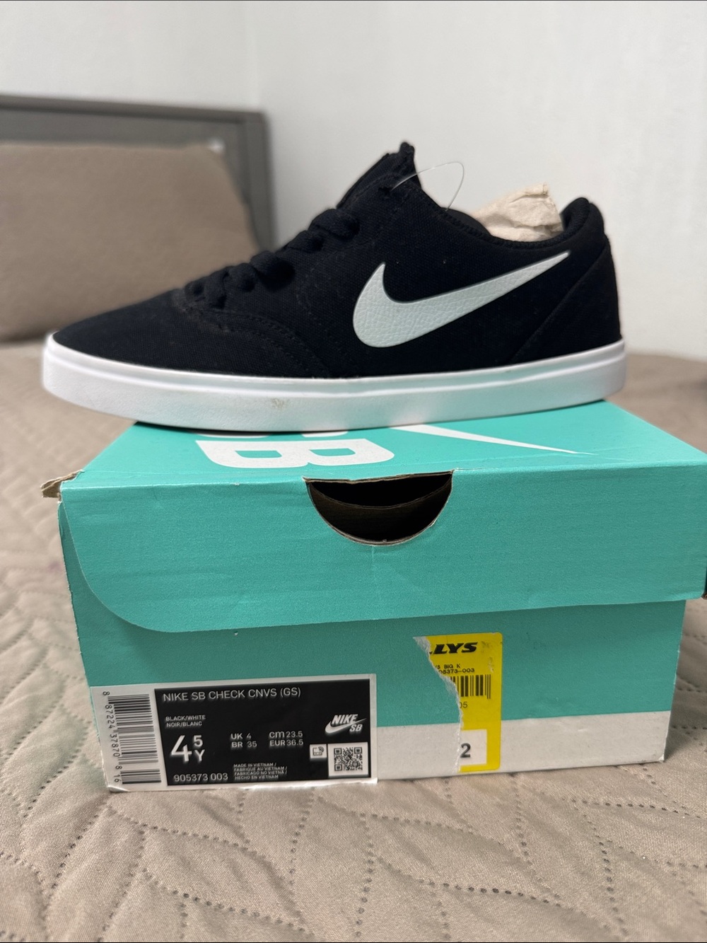 Nike Kids Black & White Skate Sneakers